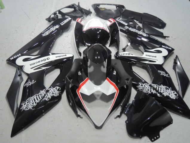 Cheap 2005-2006 Black White Beacon Suzuki GSXR1000 Bike Fairing Kit Canada Cheap 2005-2006 Black White Beacon Suzuki GSXR1000 Bike Fairing Kit Canada