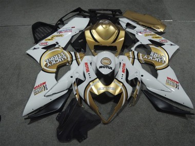 Cheap 2005-2006 White Gold Lucky Strike Motul Suzuki GSXR1000 Motor Fairings Canada