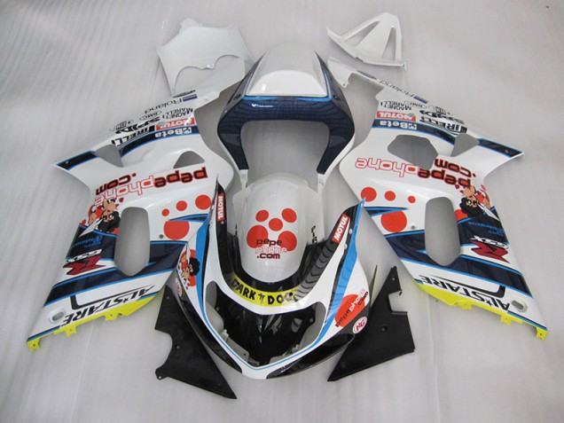 Cheap 2001-2003 White Blue Dark Dog Suzuki GSXR600 Bike Fairings Canada Cheap 2001-2003 White Blue Dark Dog Suzuki GSXR600 Bike Fairings Canada