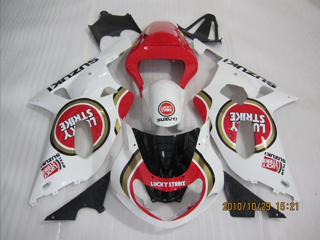 Cheap 2001-2003 Red White Lucky Strike Suzuki GSXR600 Bike Fairing Canada Cheap 2001-2003 Red White Lucky Strike Suzuki GSXR600 Bike Fairing Canada