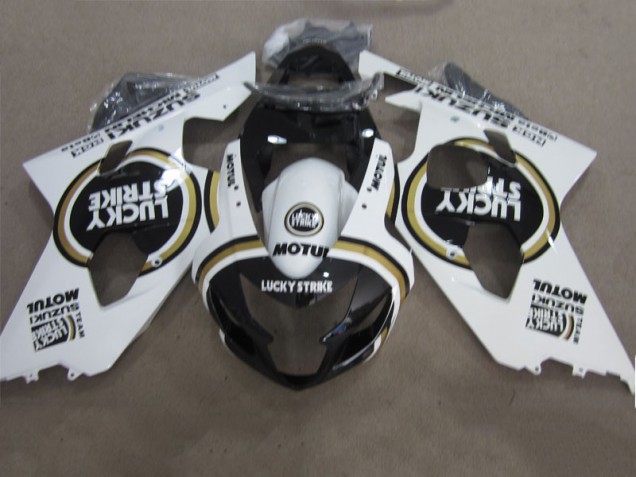 Cheap 2004-2005 Black White Lucky Strike Motul Suzuki GSXR600 Motorcycle Fairings Kits Canada Cheap 2004-2005 Black White Lucky Strike Motul Suzuki GSXR600 Motorcycle Fairings Kits Canada