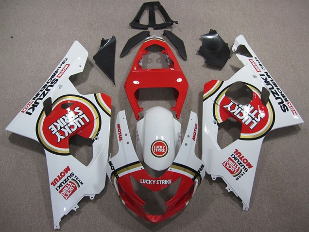 Cheap 2004-2005 Red White Lucky Strike Motul Suzuki GSXR600 Motorcycle Replacement Fairings Canada Cheap 2004-2005 Red White Lucky Strike Motul Suzuki GSXR600 Motorcycle Replacement Fairings Canada