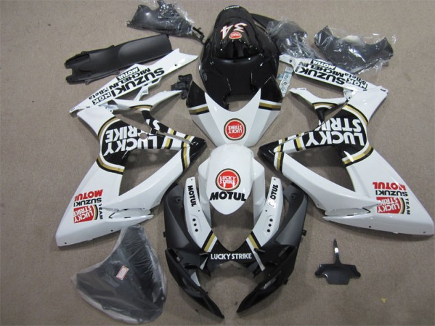 Cheap 2006-2007 Black White Lucky Strike Motul Suzuki GSXR600 Bike Fairing Canada Cheap 2006-2007 Black White Lucky Strike Motul Suzuki GSXR600 Bike Fairing Canada