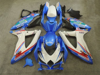 Cheap 2008-2010 Blue White with Decals Suzuki GSXR600 Bike Fairing Kit Canada