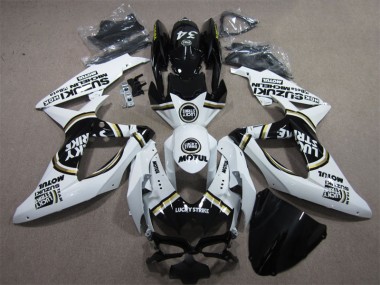 Cheap 2008-2010 White Lucky Strike Black Motul Suzuki GSXR600 Motorbike Fairings Canada