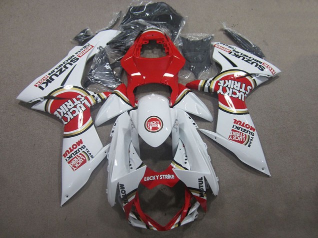 Cheap 2011-2021 White Lucky Strike Red Motul Suzuki GSXR600 Motorcycle Fairings Kits Canada