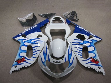 Cheap 2001-2003 White Blue Flame Suzuki GSXR750 Motorbike Fairings Canada