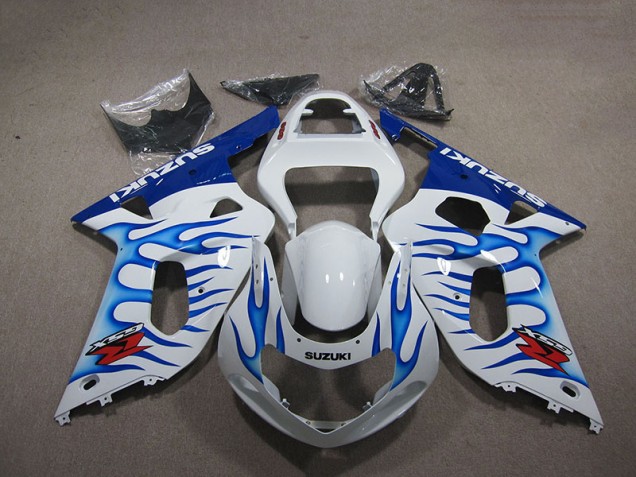 Cheap 2001-2003 White Blue Flame Suzuki GSXR750 Motorbike Fairings Canada Cheap 2001-2003 White Blue Flame Suzuki GSXR750 Motorbike Fairings Canada