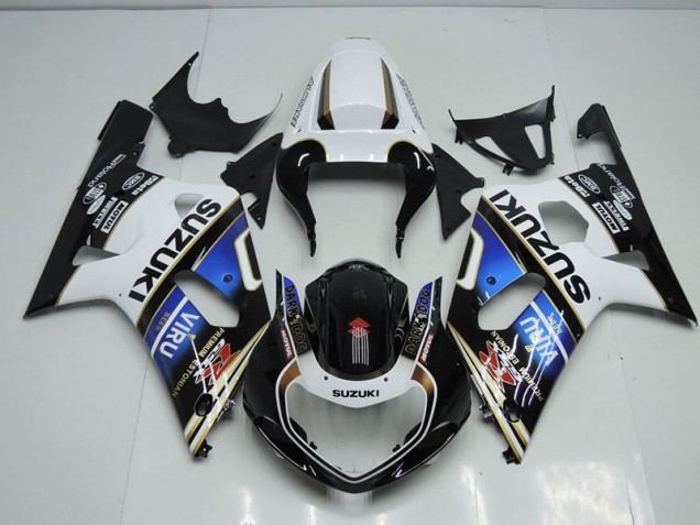 Cheap 2001-2003 Black White Blue Viru Suzuki GSXR750 Bike Fairings Canada Cheap 2001-2003 Black White Blue Viru Suzuki GSXR750 Bike Fairings Canada