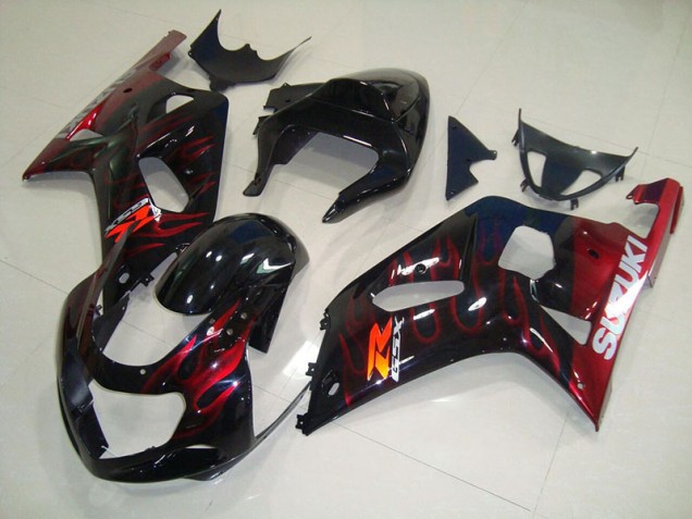 Cheap 2001-2003 Black Red Flame Suzuki GSXR750 Bike Fairing Kit Canada Cheap 2001-2003 Black Red Flame Suzuki GSXR750 Bike Fairing Kit Canada