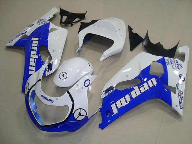 Cheap 2001-2003 Blue White Jordan Suzuki GSXR750 Motorcycle Bodywork Canada Cheap 2001-2003 Blue White Jordan Suzuki GSXR750 Motorcycle Bodywork Canada