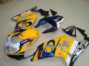 Cheap 2001-2003 Yellow Blue Corona Extra Motul Suzuki GSXR750 Motorcycle Fairings Kits Canada