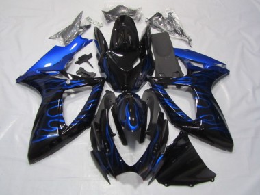 Cheap 2006-2007 Black Blue Flame Suzuki GSXR750 Bike Fairings Canada