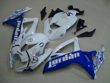 Cheap 2006-2007 Blue White Jordan Suzuki GSXR750 Motorcycle Fairings Kits Canada