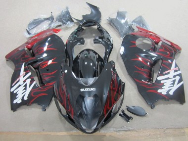Cheap 1996-2007 Black Red Flame Suzuki GSXR1300 Hayabusa Motorcylce Fairings Canada