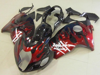 Cheap 1996-2007 Black Red Flame Suzuki GSXR1300 Hayabusa Bike Fairings Canada