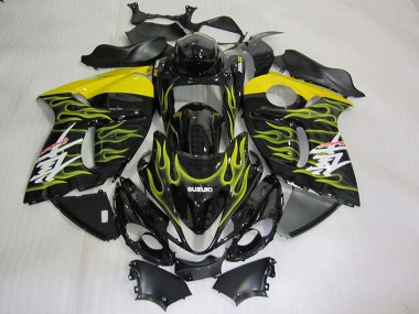 Cheap 2008-2019 Black Yellow Flame Suzuki GSXR1300 Hayabusa Motorcycle Fairing Kits Canada