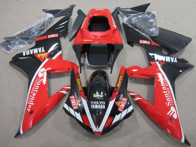 Cheap 2004-2006 Red Black White Santander Yamaha YZF R1 Motorbike Fairings Canada Cheap 2004-2006 Red Black White Santander Yamaha YZF R1 Motorbike Fairings Canada