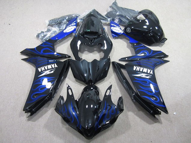 Cheap 2007-2008 Black with Blue Flame Yamaha YZF R1 Motorcycle Fairing Kit Canada Cheap 2007-2008 Black with Blue Flame Yamaha YZF R1 Motorcycle Fairing Kit Canada