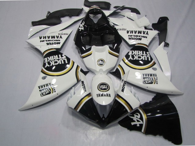 Cheap 2009-2011 Black White Lucky Strike Yamaha YZF R1 Motorcycle Fairings Kits Canada