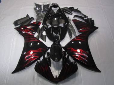 Cheap 2009-2011 Black Red Flame Yamaha YZF R1 Motor Fairings Canada