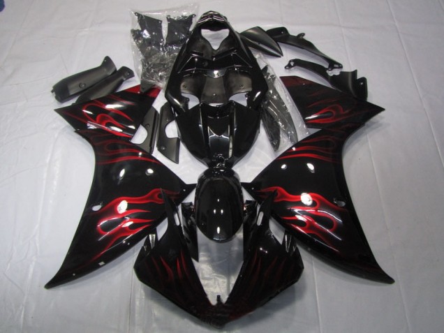 Cheap 2009-2011 Black Red Flame Yamaha YZF R1 Motor Fairings Canada Cheap 2009-2011 Black Red Flame Yamaha YZF R1 Motor Fairings Canada