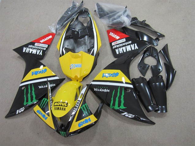 Cheap 2009-2011 Black Yellow Motul Monster Yamaha YZF R1 Bike Fairing Canada