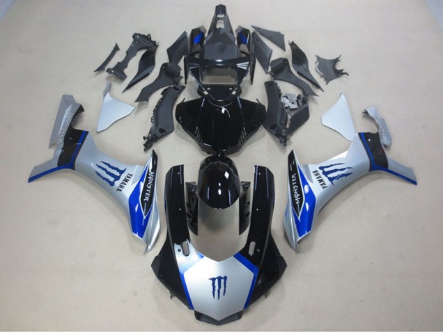 Cheap 2015-2019 Silver Black Blue Monster Yamaha YZF R1 Motorcycle Fairing Kits Canada Cheap 2015-2019 Silver Black Blue Monster Yamaha YZF R1 Motorcycle Fairing Kits Canada