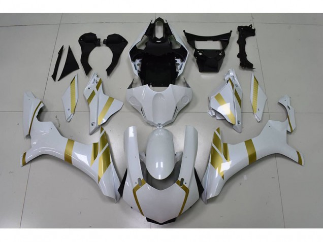 Cheap 2015-2019 White with Gold Decal Yamaha YZF R1 Motor Fairings Canada Cheap 2015-2019 White with Gold Decal Yamaha YZF R1 Motor Fairings Canada