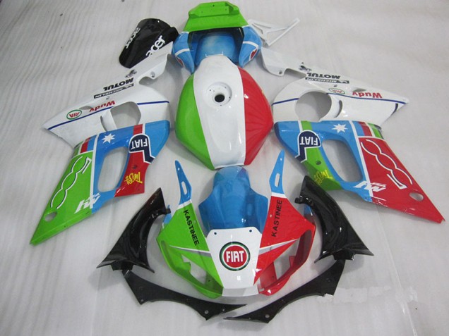 Cheap 1998-2002 Blue Red Fiat Kastinee Yamaha YZF R6 Motorcycle Fairings Kit Canada