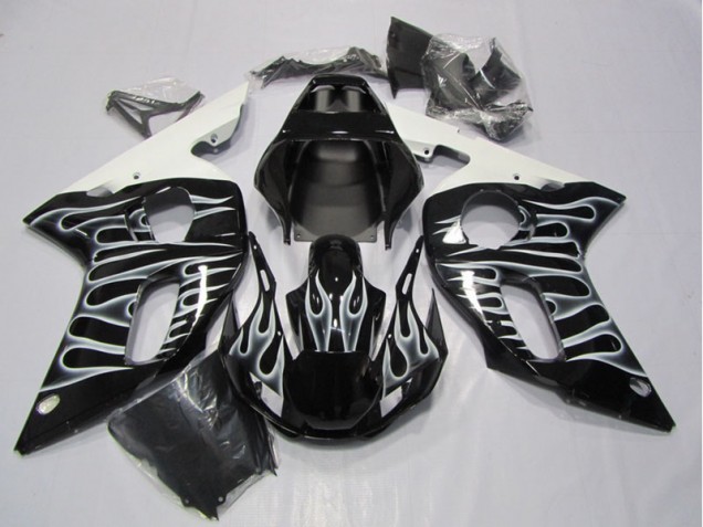 Cheap 1998-2002 Black White Flame Yamaha YZF R6 Motorcycle Fairing Canada Cheap 1998-2002 Black White Flame Yamaha YZF R6 Motorcycle Fairing Canada