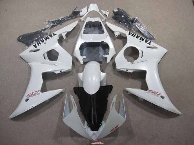Cheap 2003-2005 White with Black Decal Yamaha YZF R6 Bike Fairings Canada Cheap 2003-2005 White with Black Decal Yamaha YZF R6 Bike Fairings Canada