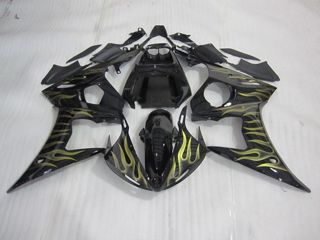 Cheap 2003-2005 Black with Yellow Flame Yamaha YZF R6 Motorcycle Bodywork Canada Cheap 2003-2005 Black with Yellow Flame Yamaha YZF R6 Motorcycle Bodywork Canada